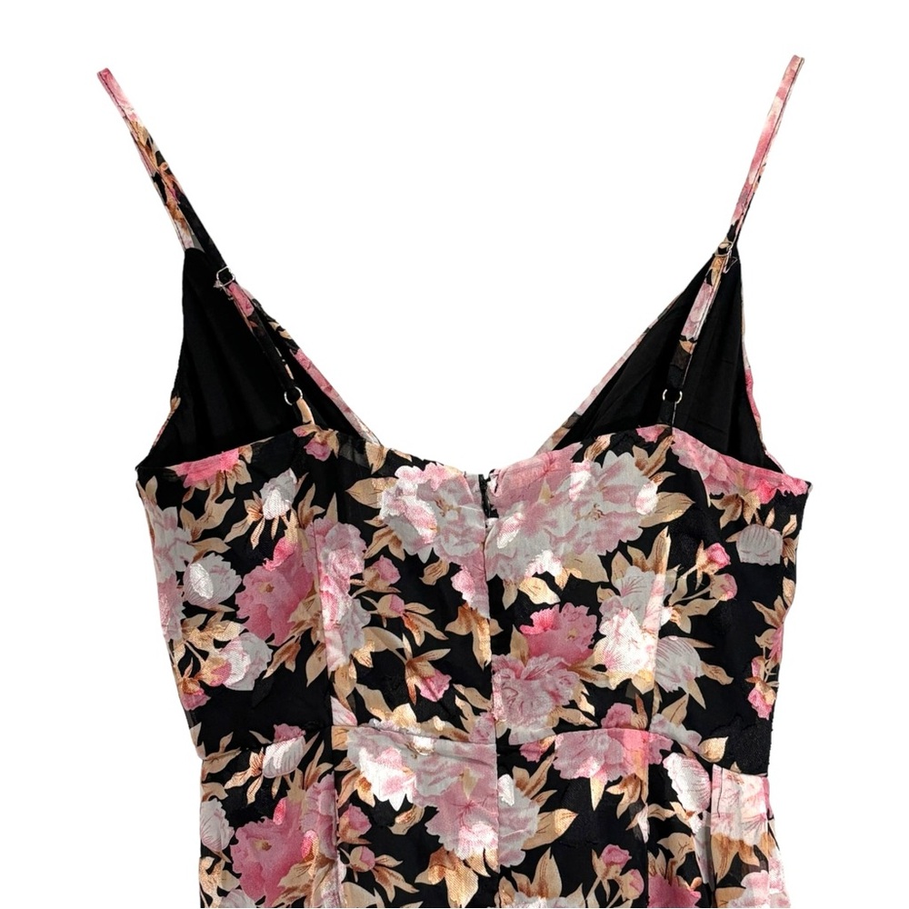 Lulus Black Floral Mini Faux Wrap Formal Dress size Small NWT - Picture 13 of 15